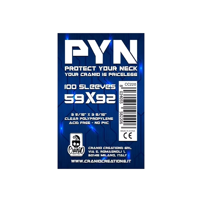 100 Bustine Protettive PYN - 59 x 92 - Bustine Protettive Cranio Cr...
